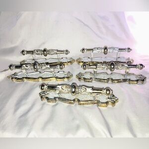 Vintage 1960's 5 Pc Ajax Drawer Pulls Painted Brass Ornate Hollywood Regency